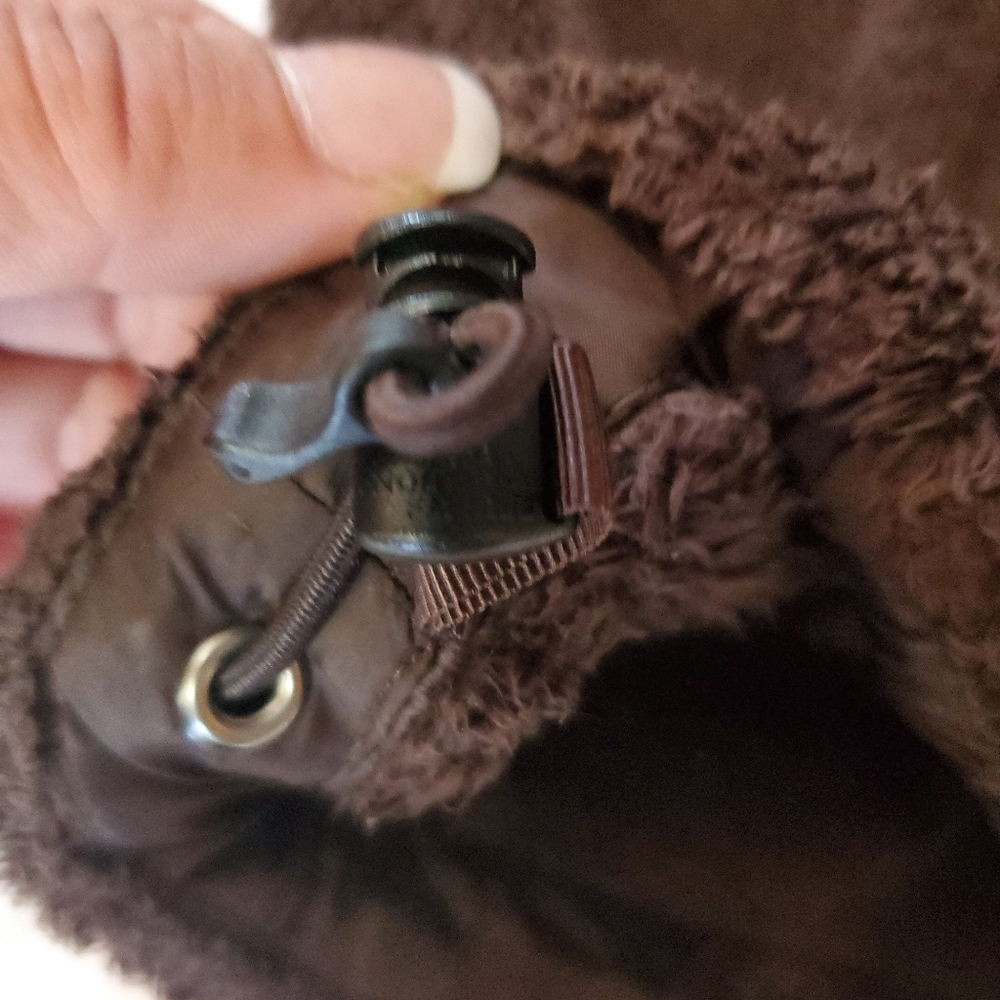 NORTH FACE BROWN FURRY FULL ZIP JACKET - Picture 10 of 16
